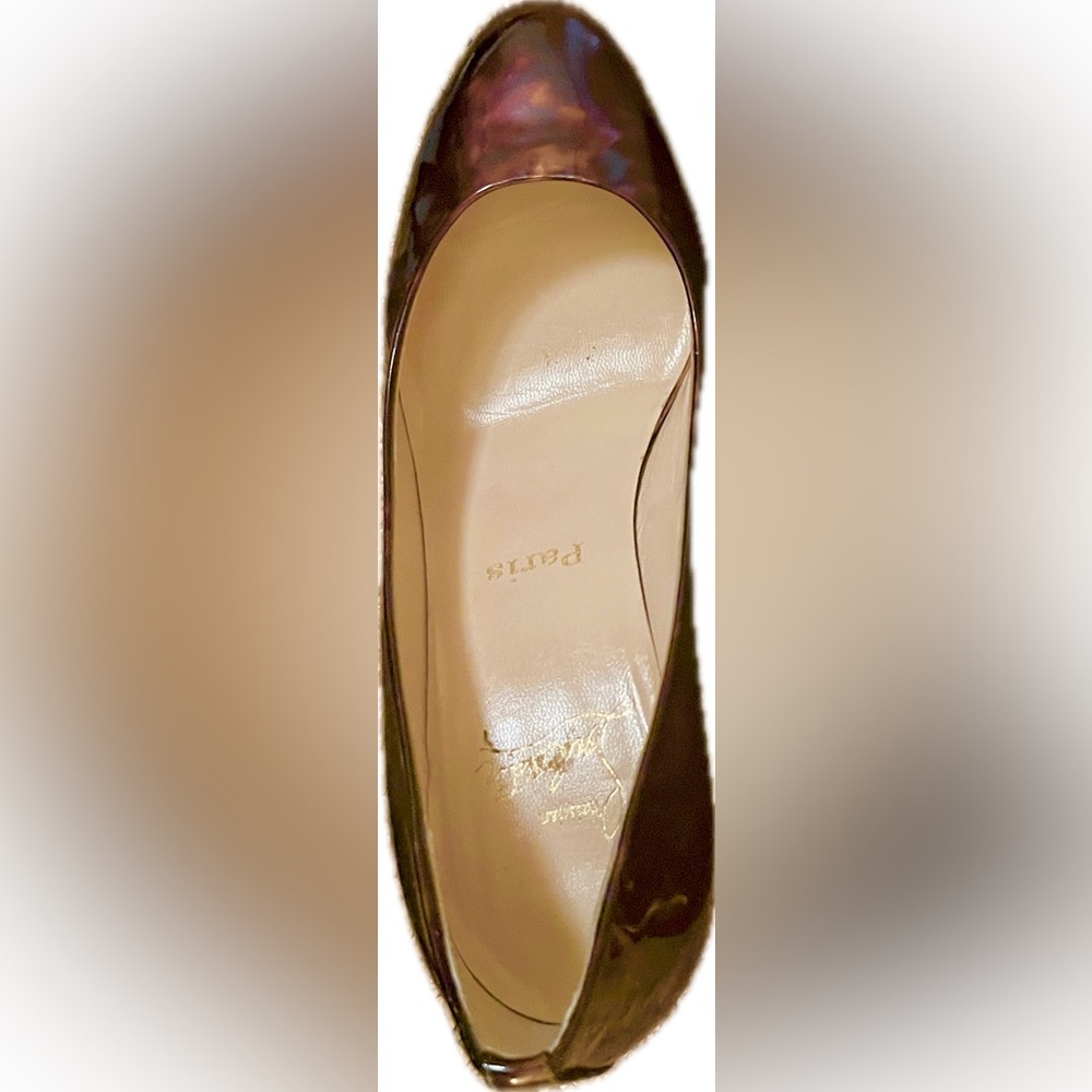 **Christian Louboutin chocolate patent leather wedges - Picture 7 of 7